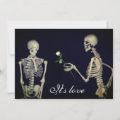 Skeletten in liefdesbruiloft kaart (Voorkant)