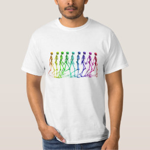 Skeletten lopen t-shirt