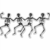 skeletten - menselijk dansen - grappig sticker (Voorkant)