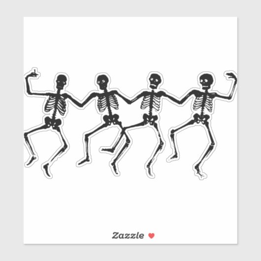 skeletten - menselijk dansen - grappig sticker (Vel)