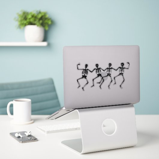 skeletten - menselijk dansen - grappig sticker (Laptop op bureau)
