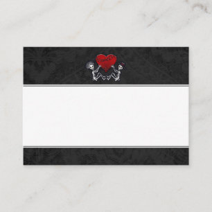 Skeletten met rode hart blanco Place Cards Plaatskaartje