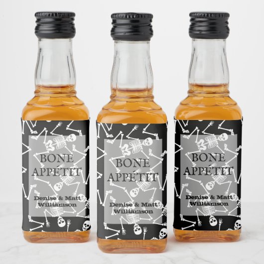 Skeletten Mini Likeurfles Etiket (Flessen)