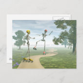 Skeletten op Schaatsen van Rollers Briefkaart (Voorkant / Achterkant)