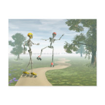 Skeletten op Schaatsen van Rollers