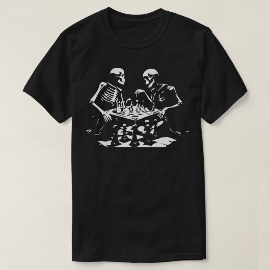 Skeletten Speel Schaakbord 1 T-shirt (Design voorkant)