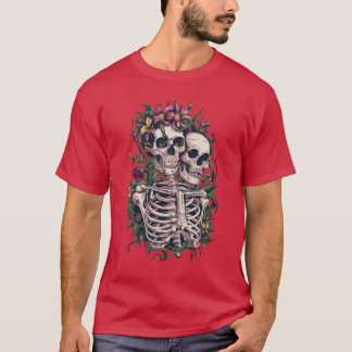Skeletten verliefde jongen t-shirt