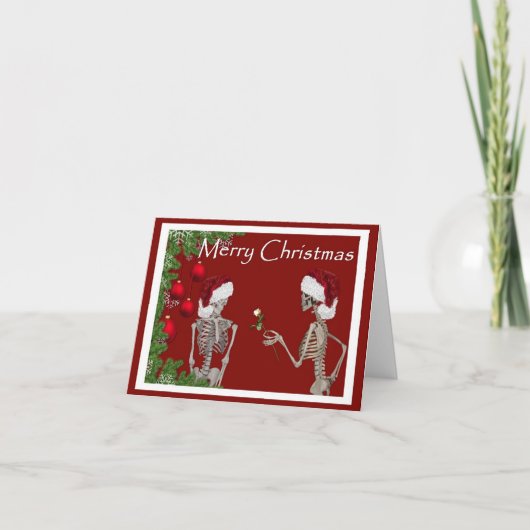 Skeletten vieren kerstfeestdag Kaart (Voorkant)