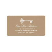 Skelettoets | Rustic Faux Kraft New Address Etiket (Voorkant)