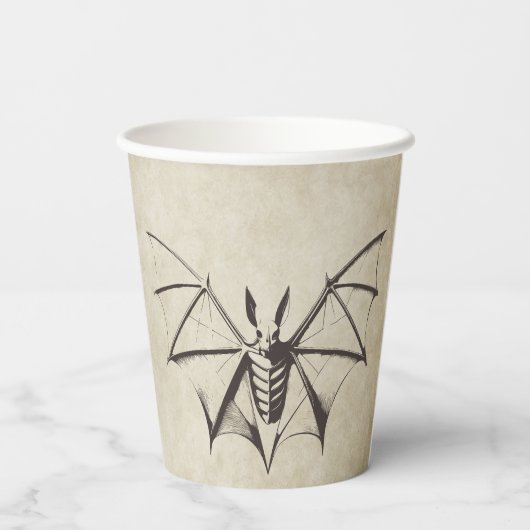  Skeletvleermuis Halloween Papieren Bekers (Achterkant)