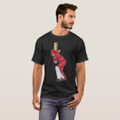 Skeletvleermuis met cricket t-shirt (Voorkant volledig)