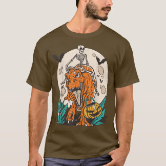 Skeletvlek T-rex Dinosaur Pumpkin Dino Hallow T-shirt
