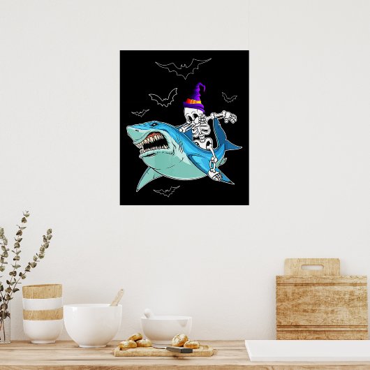 Skeletvlekken Funny - Crazy Halloween Gift Poster (Keuken)