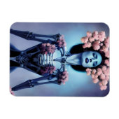 Skeletvrouw met bloemen Dag van de dood Magneet (Horizontaal)