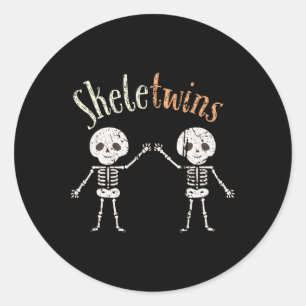 Skeletwins Peuter Meisje Jongen Halloween Kostuum Ronde Sticker