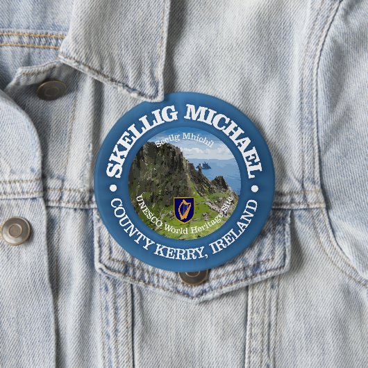 Skellig Michael (rood) Ronde Button 4,0 Cm (In situ)