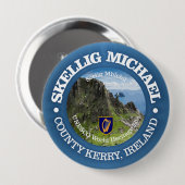 Skellig Michael (rood) Ronde Button 4,0 Cm (Voorkant /achterkant)