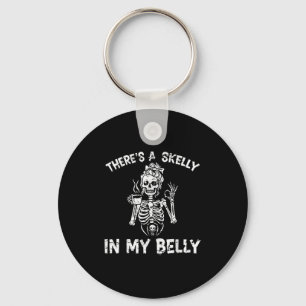 Skelly in mijn buik Halloween zwangere moeder Sleutelhanger