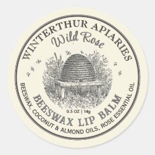 Skep Bijenwas Lip Balm Label Ivory