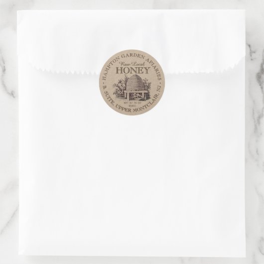 Skep hier Jouw naam Apiary Honey Jar Label (Tas)