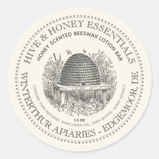 Skep Hive Producten Apiary Label (Voorkant)