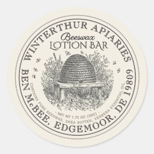  Skep Ivory Beeswax Productlabel Ronde Sticker