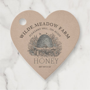  Skep Local Honey Jar Hangtag Hart Kraft Bedankjes Labels