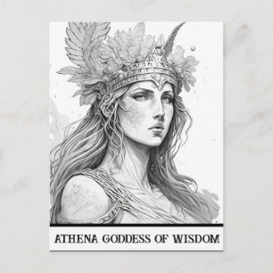 Sketch Art Athena Goddess of Wisdom Briefkaart