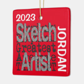 Sketch Artist Extraordinaire CUSTOM Keramisch Ornament (Links)