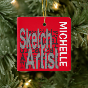 Sketch Artist Extraordinaire CUSTOM Keramisch Ornament