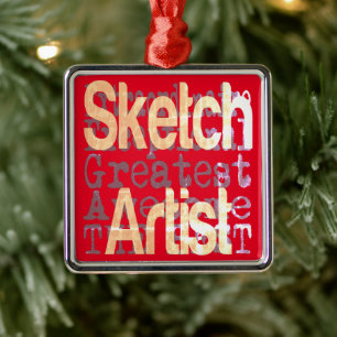 Sketch Artist Extraordinaire Metalen Ornament