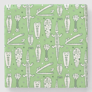 Sketch Crocodile Pattern 2 Stenen Onderzetter