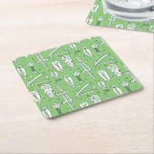 Sketch Crocodile Pattern 2 Vierkante Kartonnen Onderzetter (Schuin)