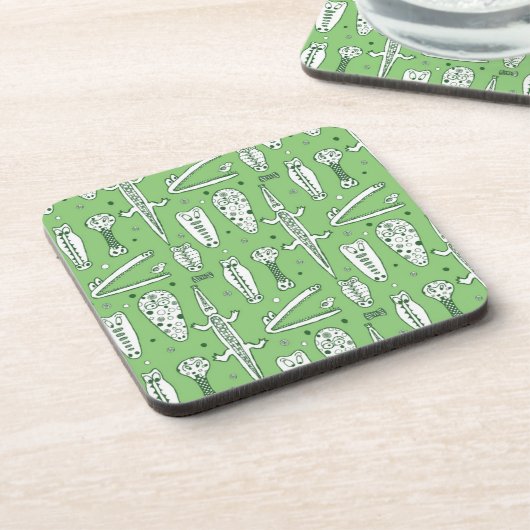 Sketch Crocodile Pattern Bier Onderzetter (Linkerzijde)