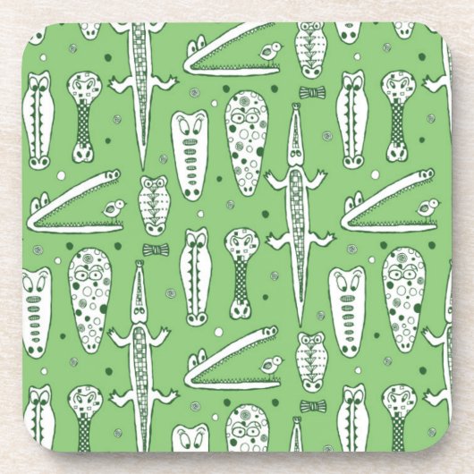 Sketch Crocodile Pattern Bier Onderzetter (Voorkant)