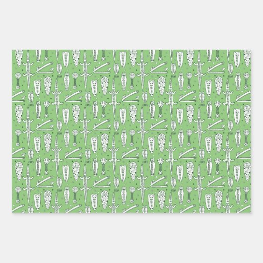 Sketch Crocodile Pattern Inpakpapier Vel (Voorkant 2)