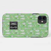 Sketch Crocodile Pattern | Monogram Case-Mate iPhone Case (Achterkant (horizontaal))