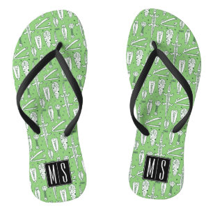 Sketch Crocodile Pattern Monogram Teenslippers