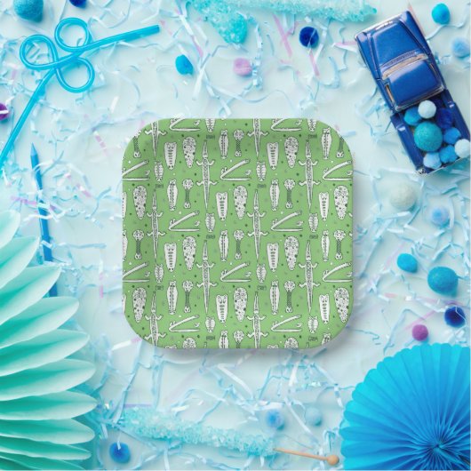 Sketch Crocodile Pattern Papieren Bordje (Feest)
