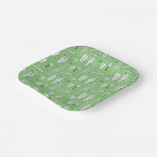 Sketch Crocodile Pattern Papieren Bordje (Gebogen)