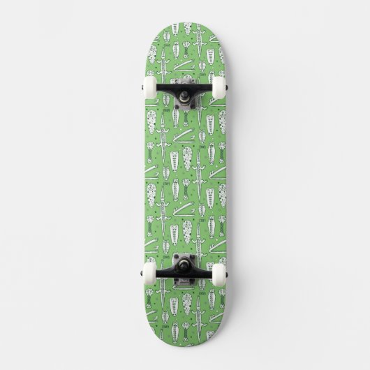 Sketch Crocodile Pattern Skateboard (Voorkant)