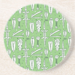 Sketch Crocodile Pattern Zandsteen Onderzetter