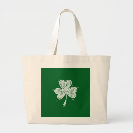Sketch Shamrock Grote Tote Bag (Voorkant)