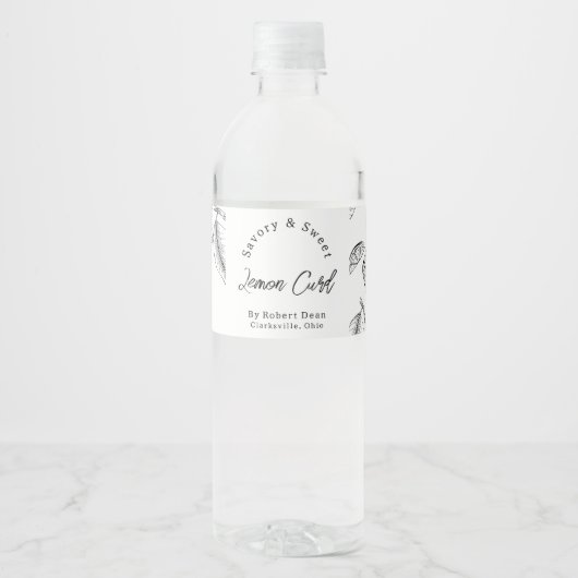 Sketch Zelfgemaakte Lemon Curd Wrap-around Label Waterfles Etiket (Voorkant)