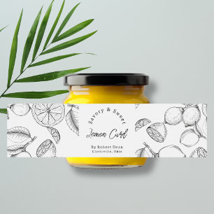 Sketch Zelfgemaakte Lemon Curd Wrap-around Label Waterfles Etiket