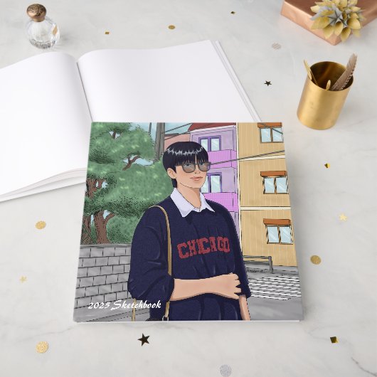 Sketchbook 2025 pour les artistes - Personnalisabl (Recto ouvert)