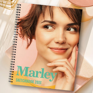 Sketchbook Aangepaste foto Schattigee Monogram Naa Notitieboek