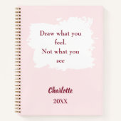 Sketchbook blush roze inspirerend quote notitieboek (Voorkant)