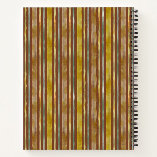 Sketchbook butterfly on brown stripes add name notitieboek (Achterkant)