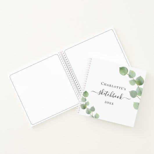 Sketchbook eucalyptus greenery script notitieboek (Binnen)